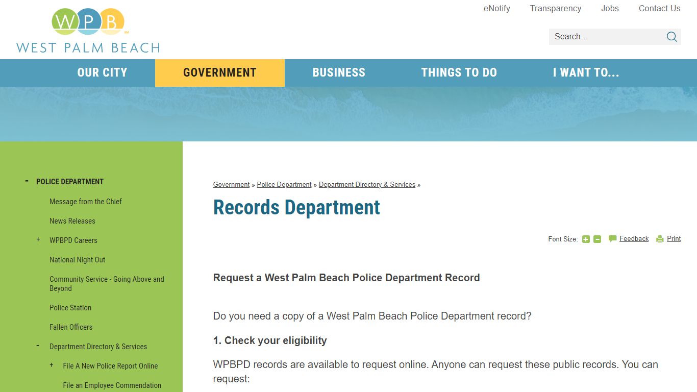 Records Department | City of West Palm Beach, FL