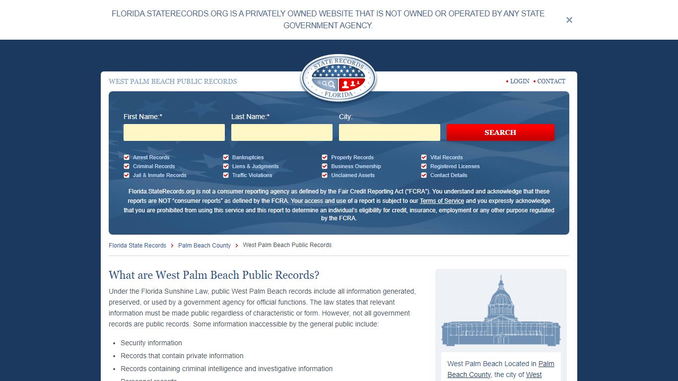 WEST PALM BEACH PUBLIC RECORDS - Florida State Records