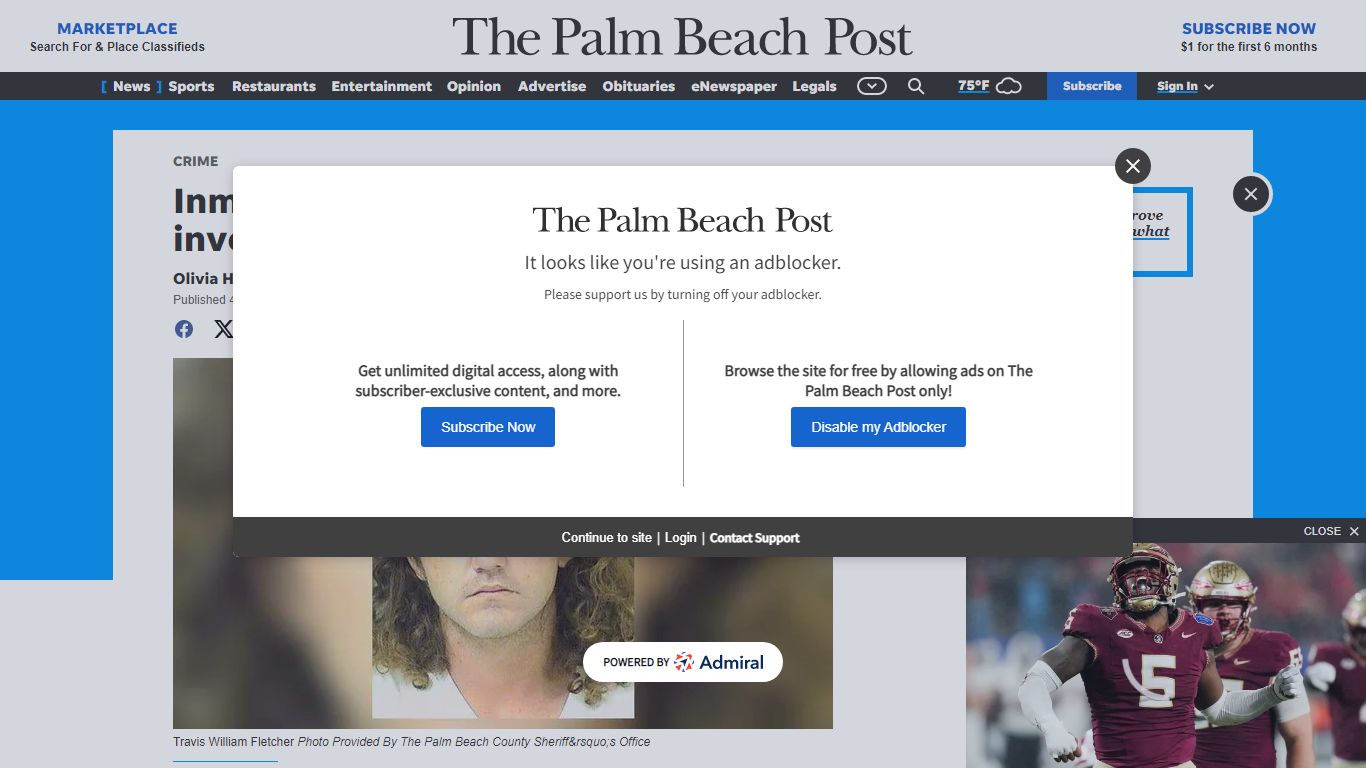 Inmate dies in PBC jail; authorities investigate cause - Palm Beach Post